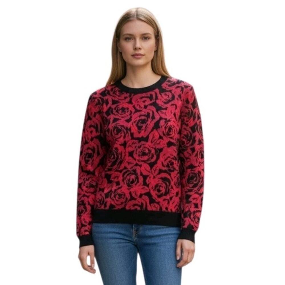 Philosophy Faith Of Zoe Women's Size Medium M Red Rose Floral Rayon/Nylon Top